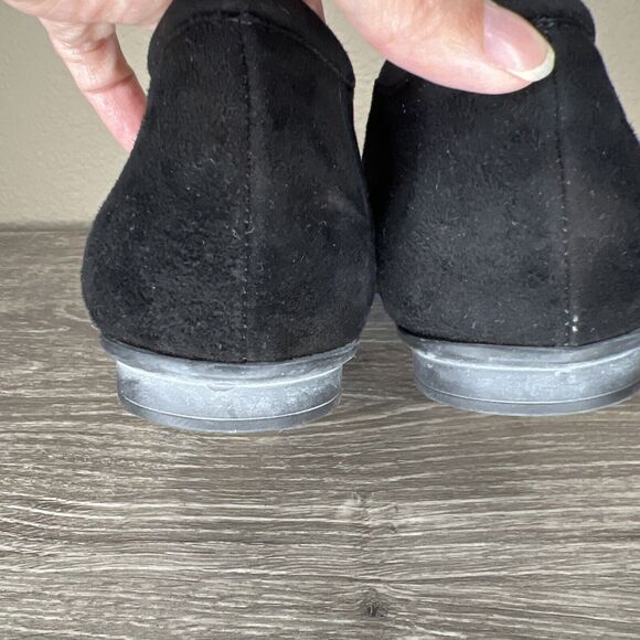 BeautiFeel Cap Toe Ballet Shoe Dress Pump Flat Leather EU 40 US 9.5 Black Silver - Picture 6 of 13